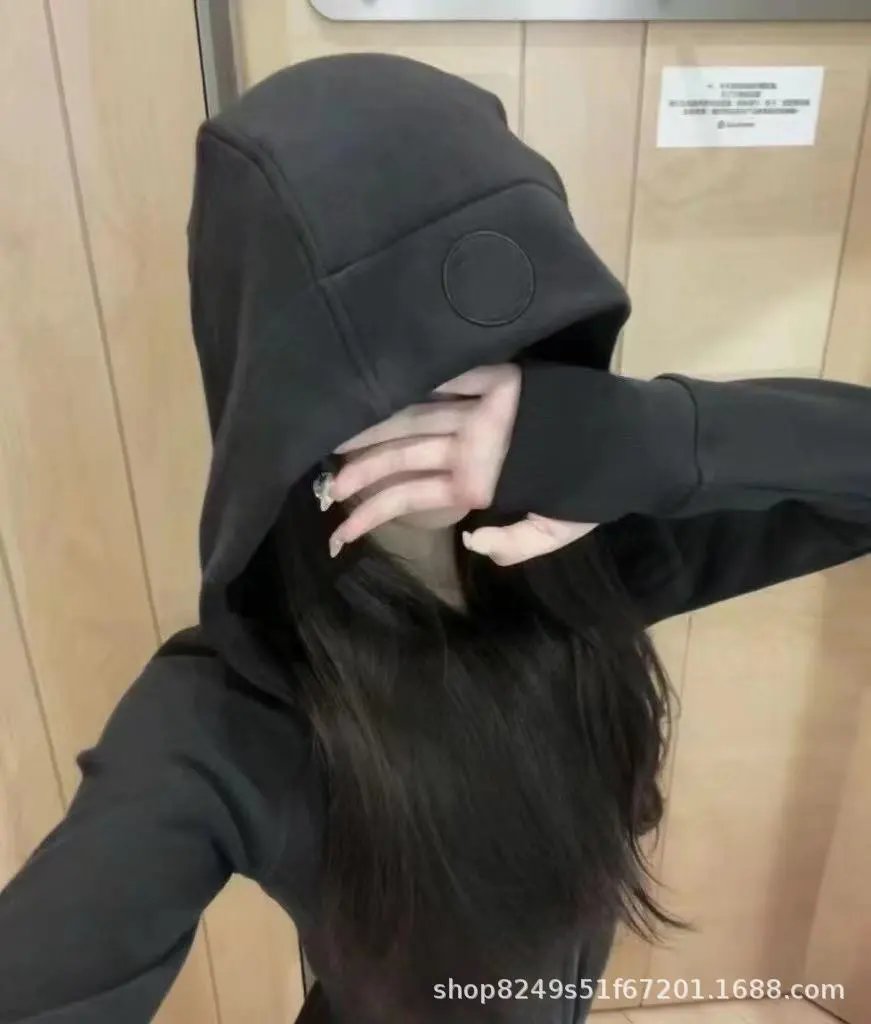 Black Hoodie with Gold Zipper Front - 13