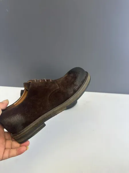 Design Suede Derby Shoes Brown Casual Shoes - 23
