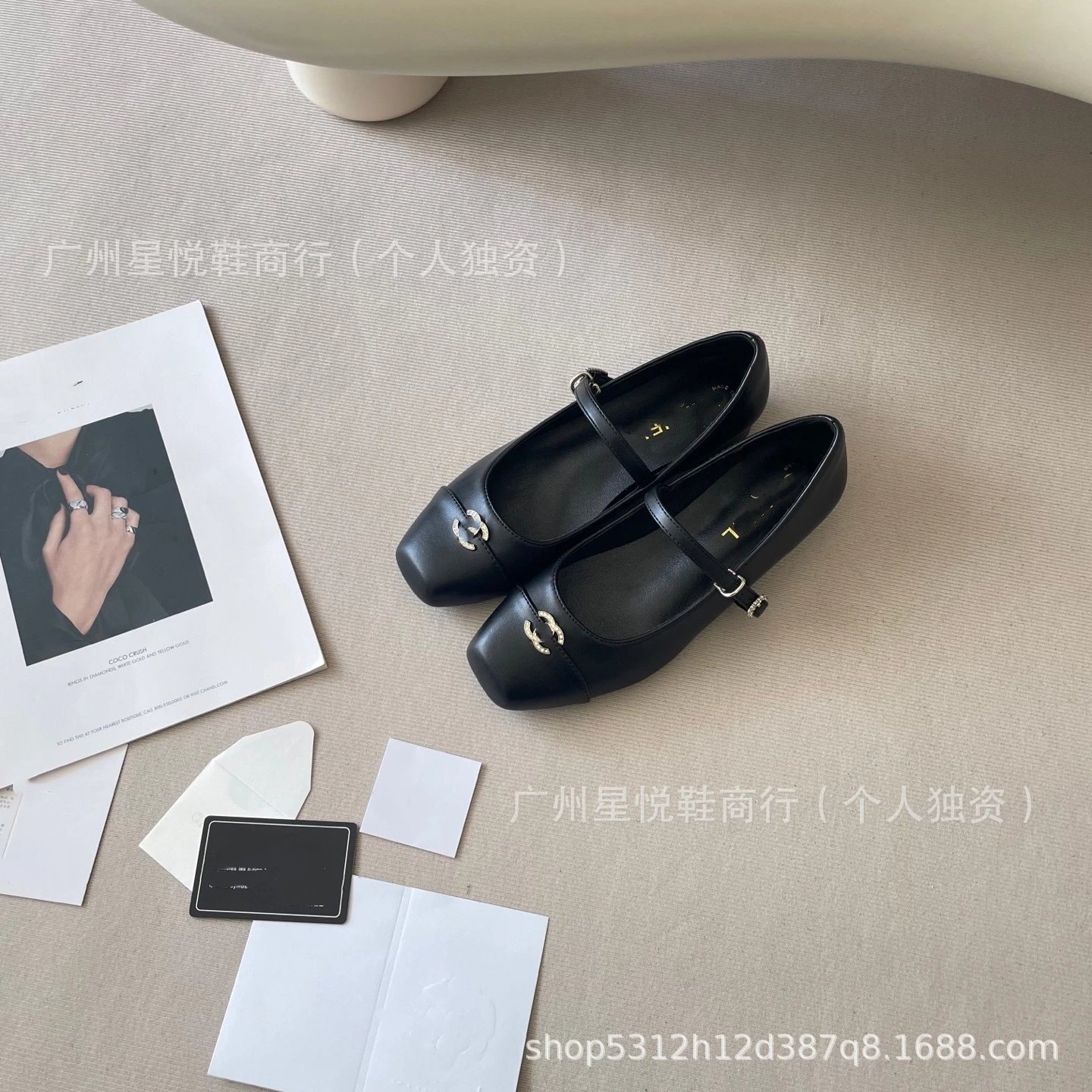 Chanel-inspired Two-Tone Mary Jane Flat Shoes in White and Black - 10