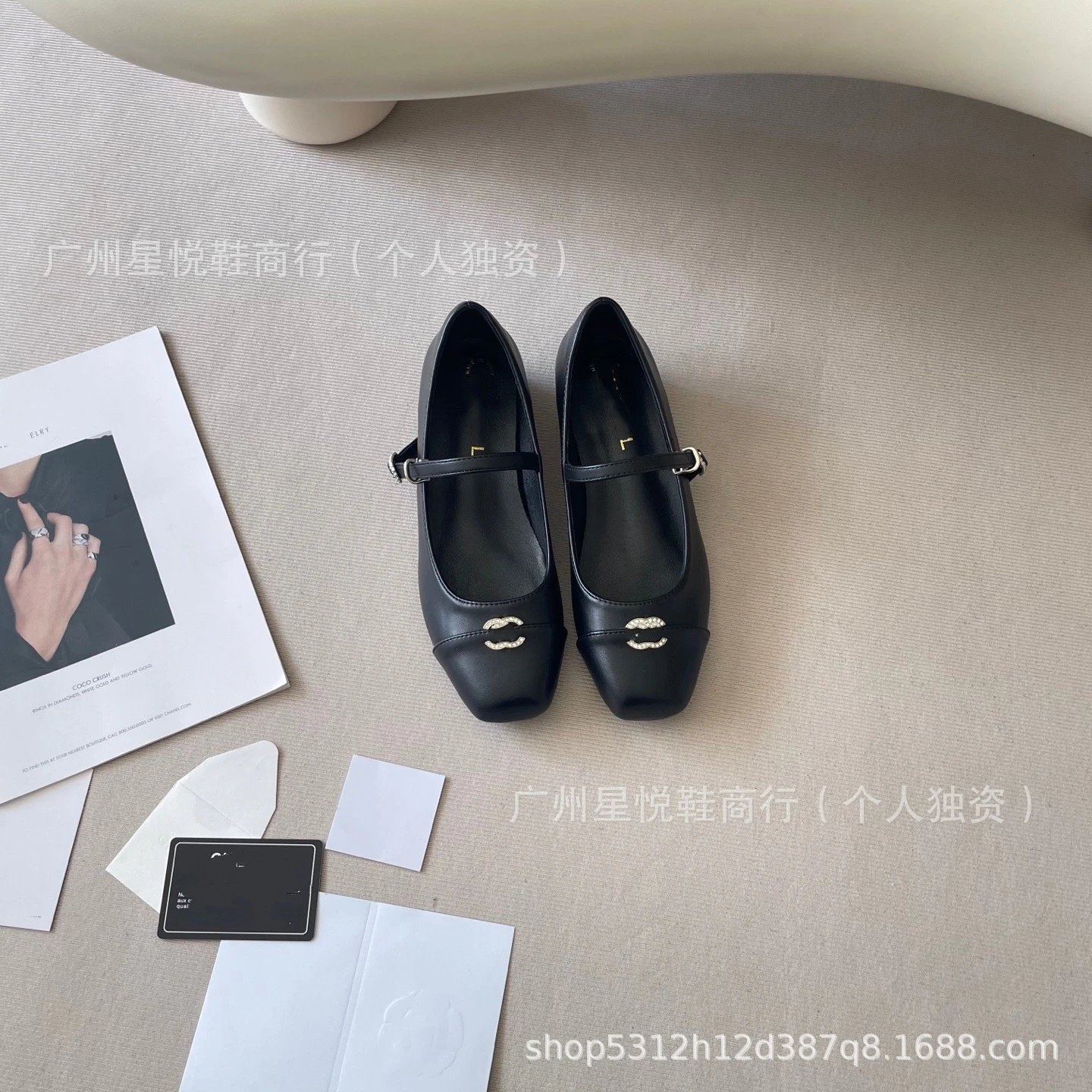Chanel-inspired Two-Tone Mary Jane Flat Shoes in White and Black - 8