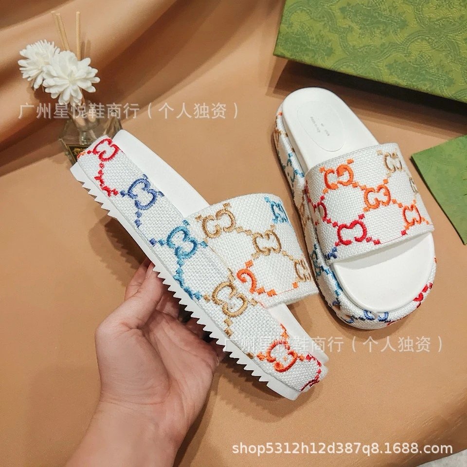 Gucci Slippers GG monogram platform slide image 4