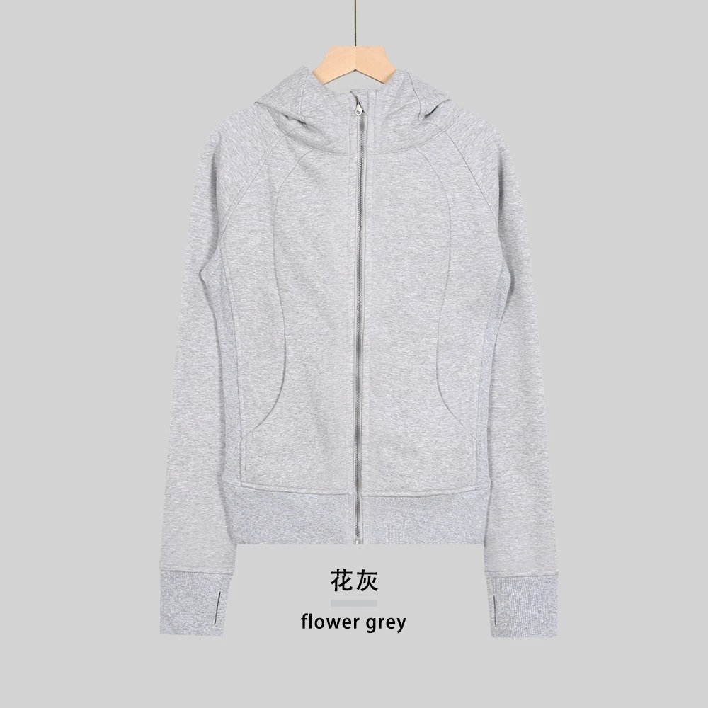 Slim fit hoodie in floral grey style