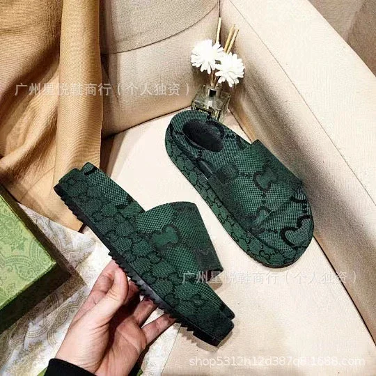 Gucci Slippers GG monogram platform slide product detail image 23