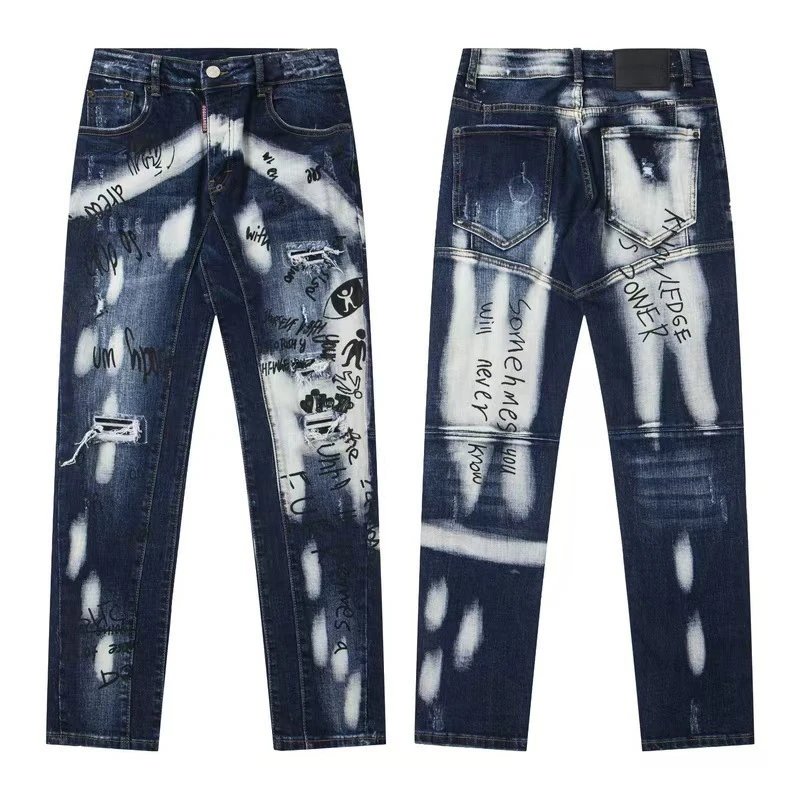 Dsquared2 Graffiti-Print Distressed Denim Shorts Black - 3