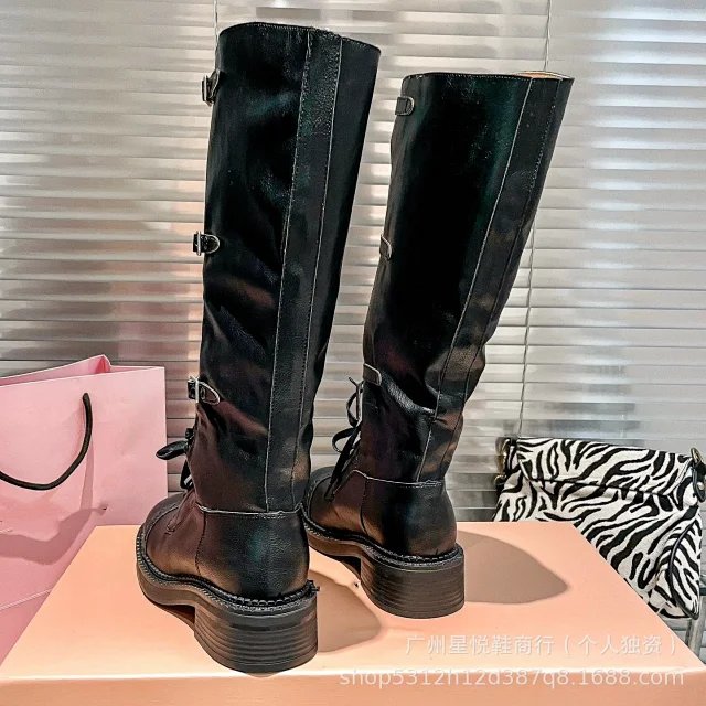 Unbranded Boots Knee-High Lace-Up Buckle product detail image 6