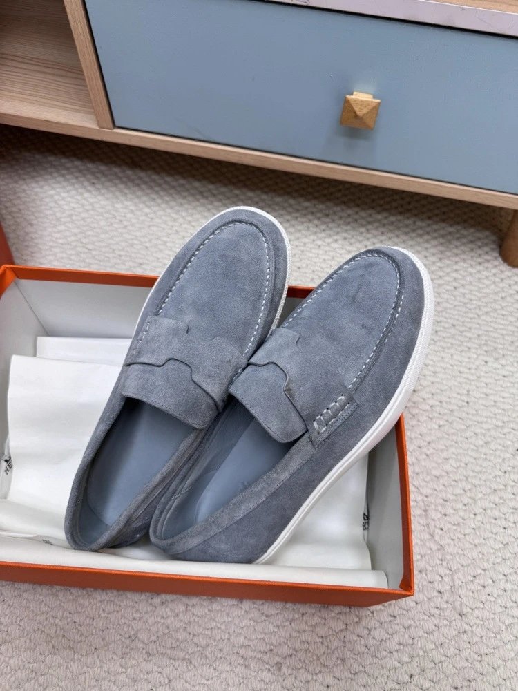 Hermès H-Logo Loafers Beige Suede Loafers - 3