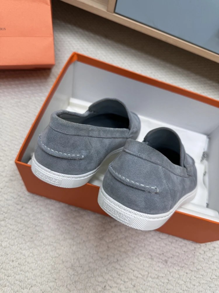 Hermès H-Logo Loafers Beige Suede Loafers - 8