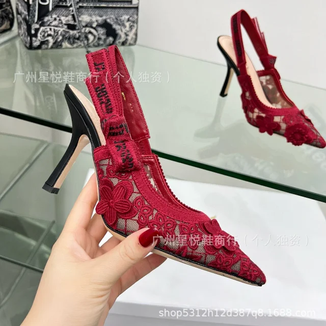 Unbranded High Heels Floral Lace Slingback Stiletto product detail image 22