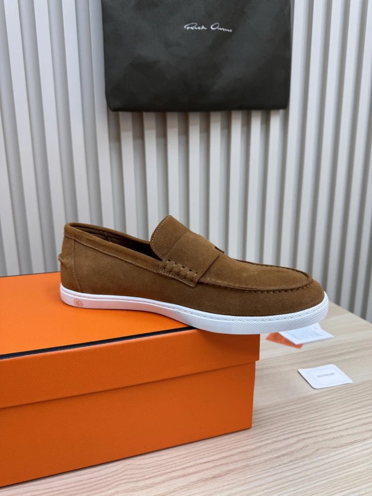 Hermès H-Logo Loafers Beige Suede Loafers - 34