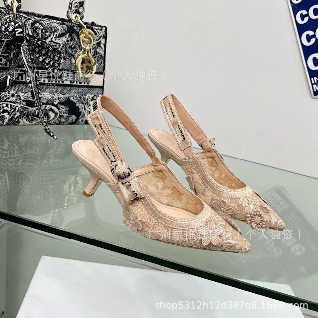 Unbranded High Heels Floral Lace Slingback Stiletto product detail image 35