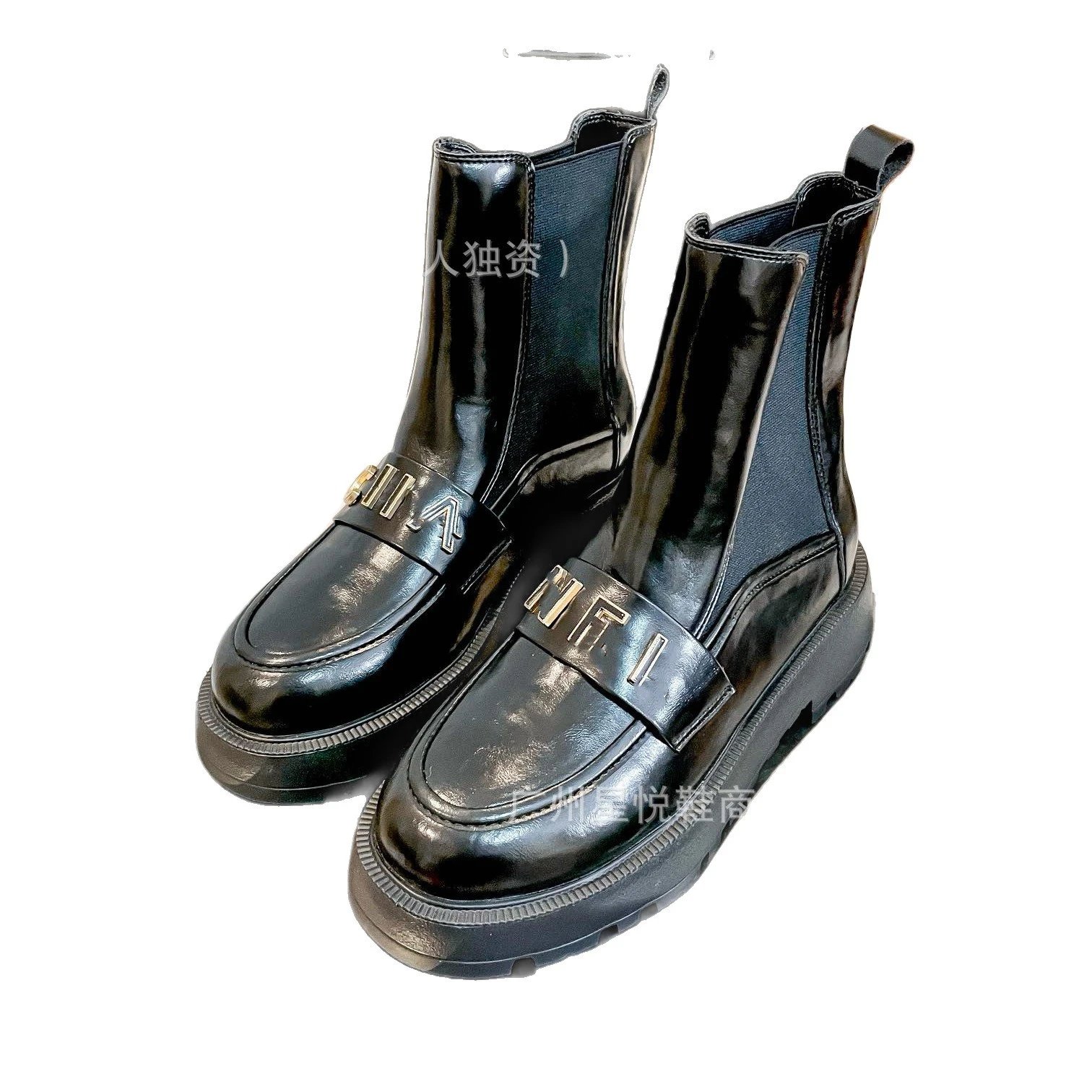 Celine Boots Platform Chelsea Ankle with Logo Hardware image 5