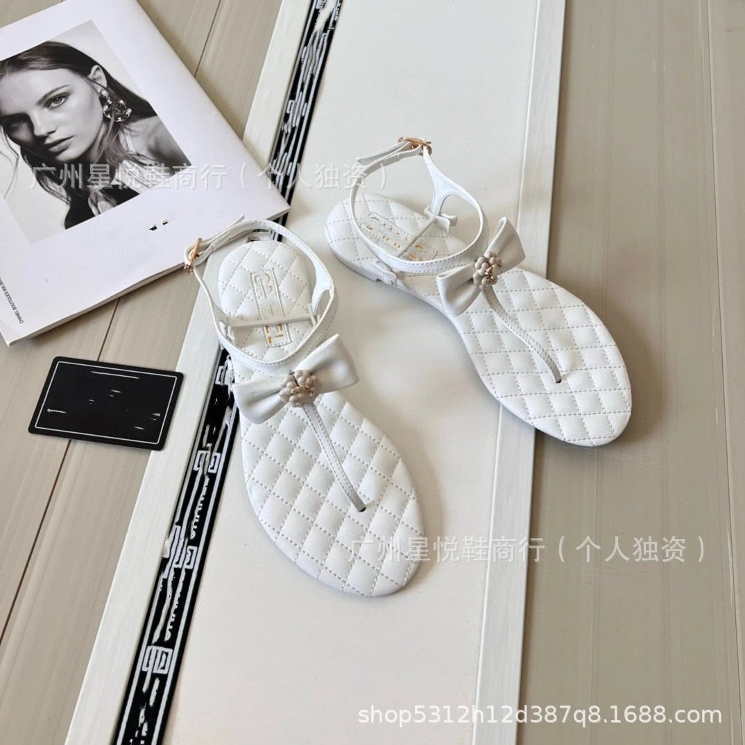 Prada Quilted Bow Sandals White - 6