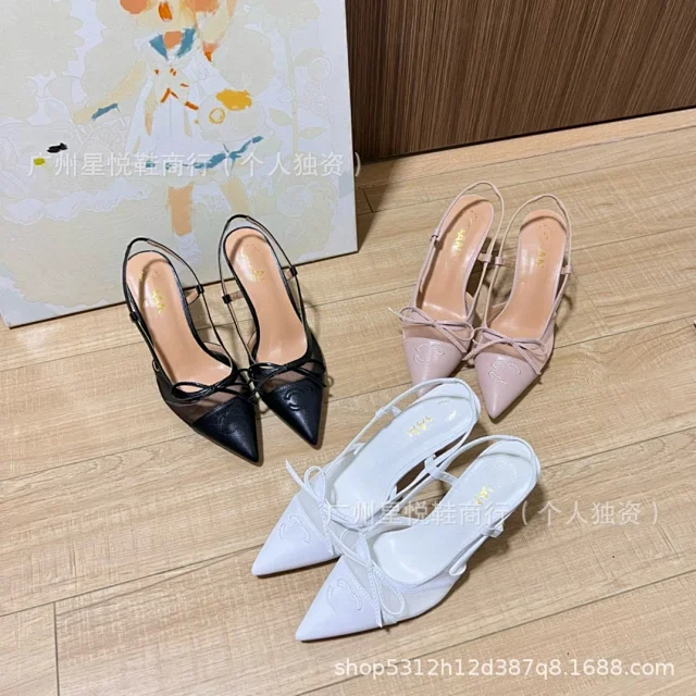 Chanel High Heels Pointed-Toe Bow Slingback product detail image 1
