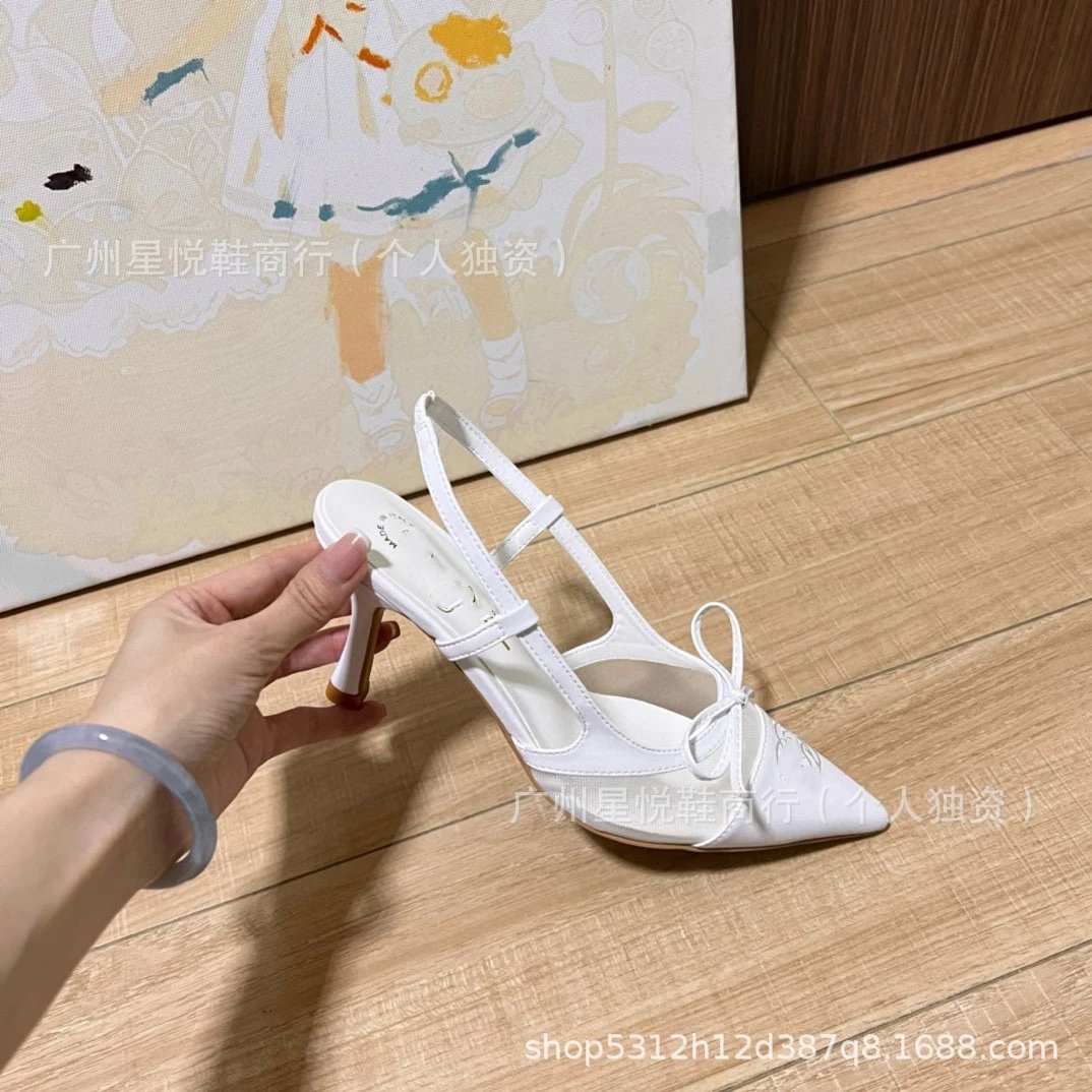Chanel-Inspired Slingback Pointed-Toe Heels Black - 20