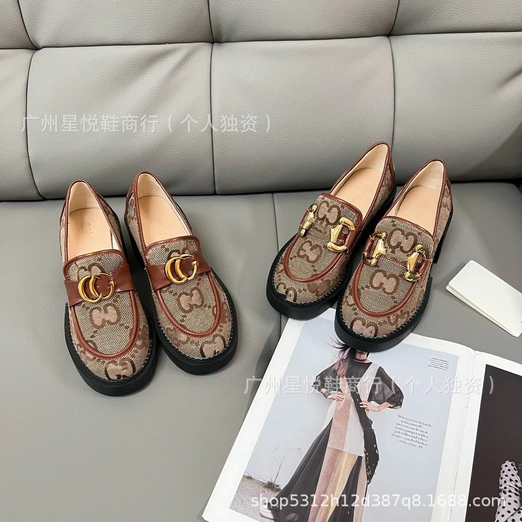Gucci Horsebit Loafers Beige Brown GG Canvas Loafers - 15