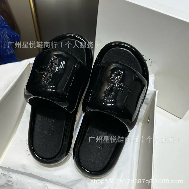 Unbranded Slippers Platform slide with metal bow ornament product detail image 15