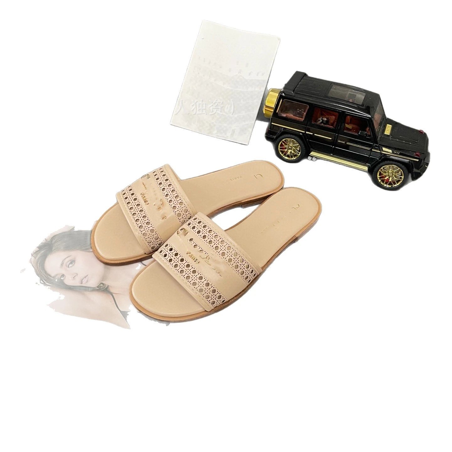 Dior Slippers Perforated Logo Strap Slide image 5