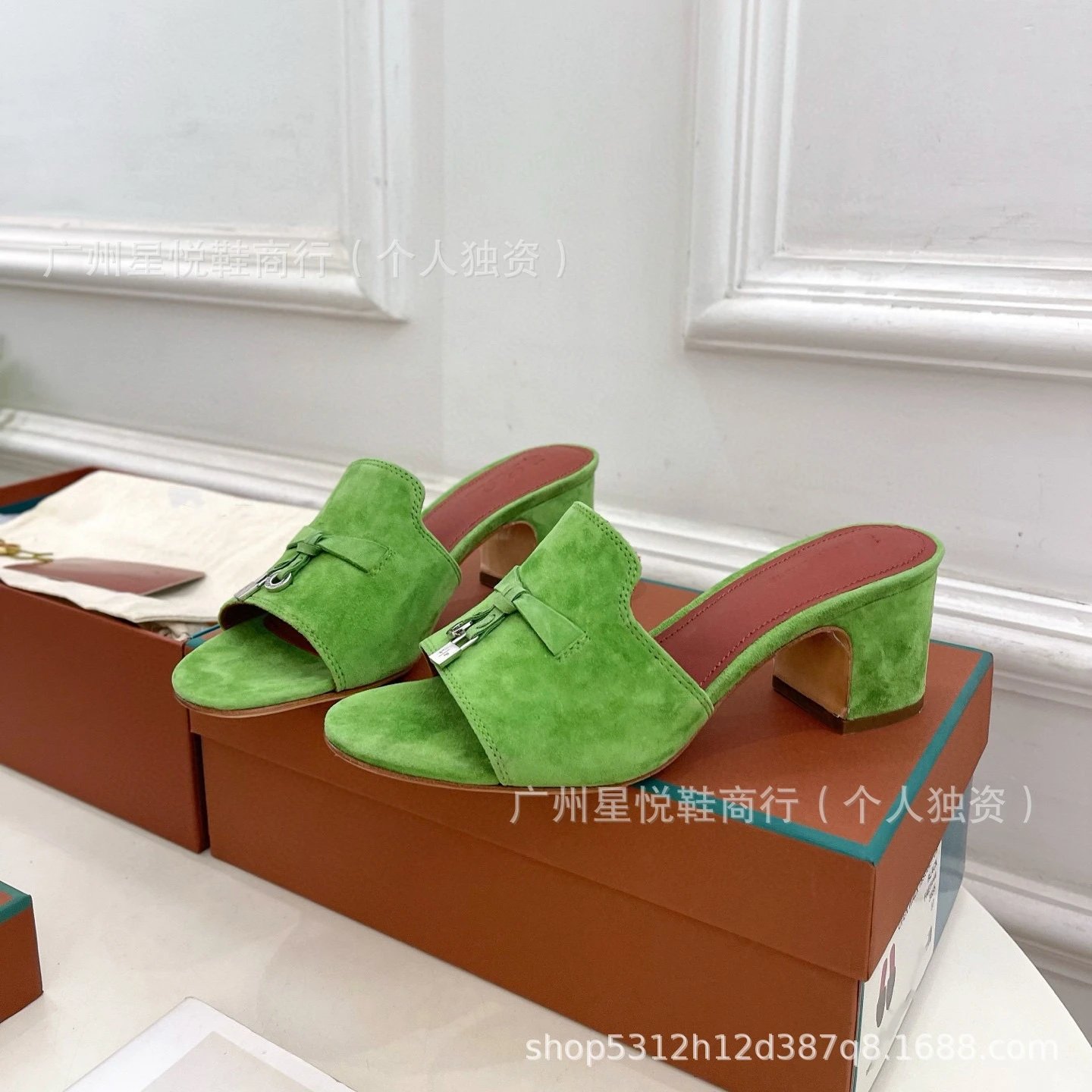 Hermès Oran Mule Yellow Suede Block Heel Sandals - 13
