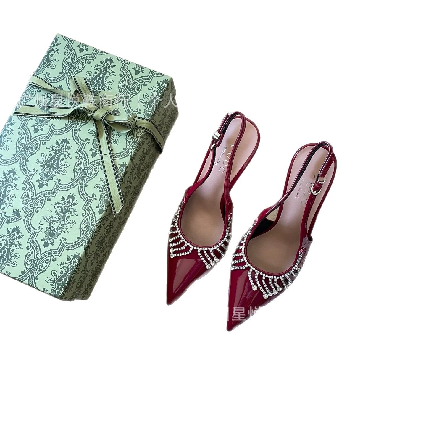 Unbranded High Heels Pointed-Toe Rhinestone Fringe Slingback image 5