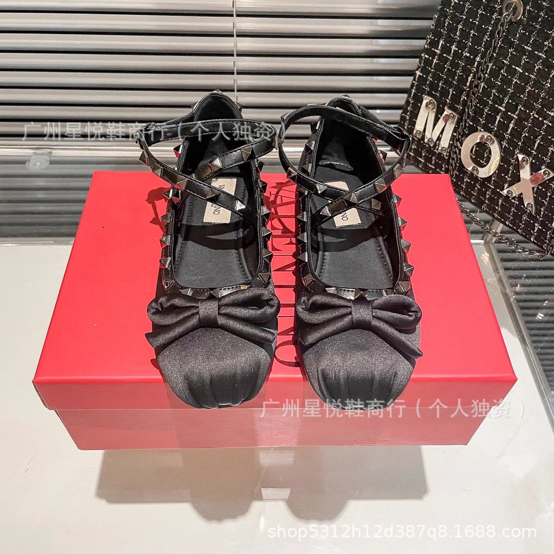 Valentino Casual Shoes Rockstud Bow Ankle-Strap Ballet Flats image 3