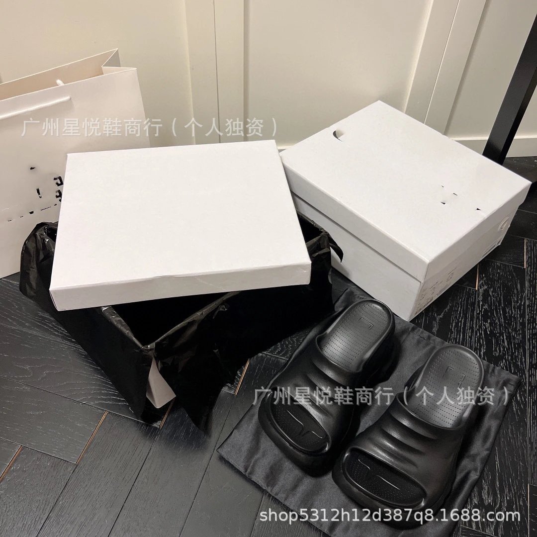 Off-White Platform Slide Sandals Black - 10