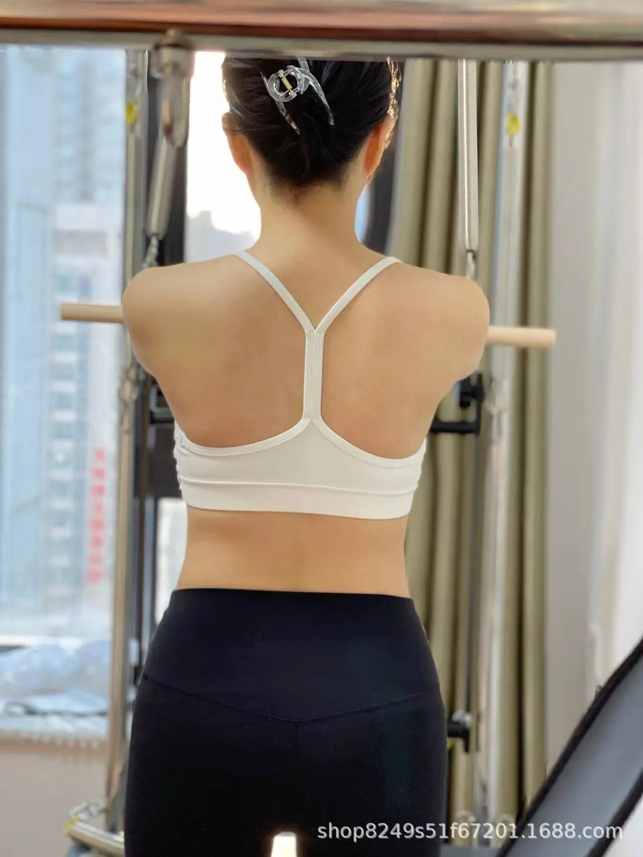 Design Seamless Sports Bra Sage Green Activewear Top - 6