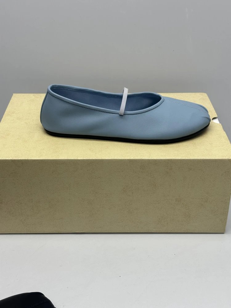 Brown Leather Mary Jane Flat Shoes - 31