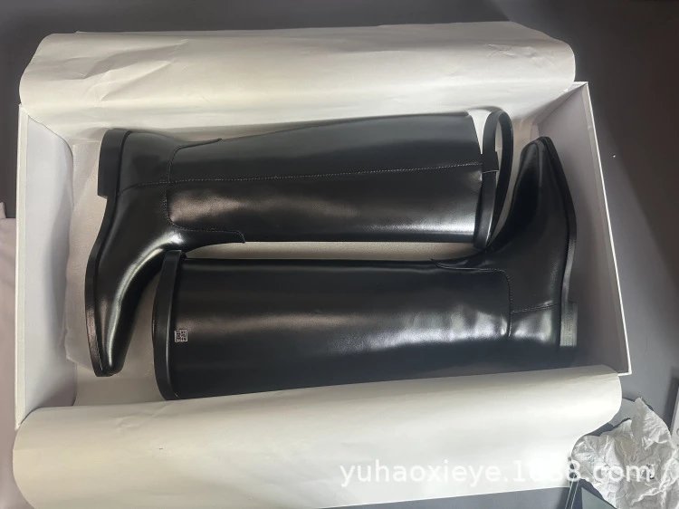 Loewe Anagram Logo Knee-High Boots Black Leather Boots - 12
