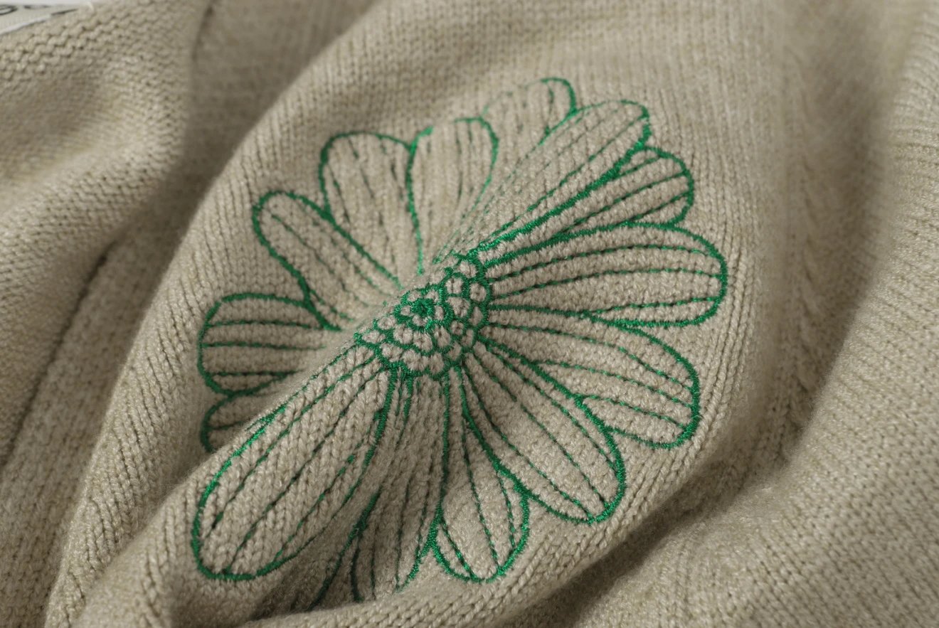 Mardi Mercredi Daisy Embroidered Gray Cardigan - 8