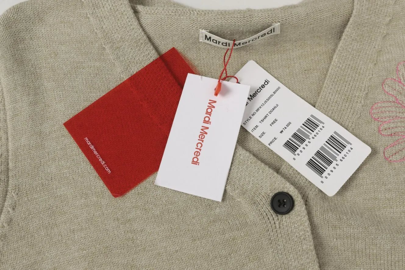 Mardi Mercredi Daisy Embroidered Gray Cardigan - 4