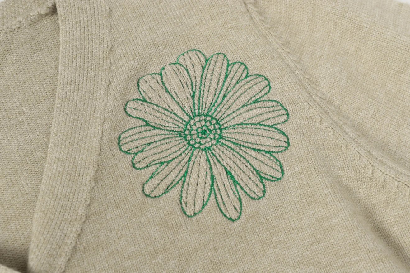 Mardi Mercredi Daisy Embroidered Gray Cardigan - 9