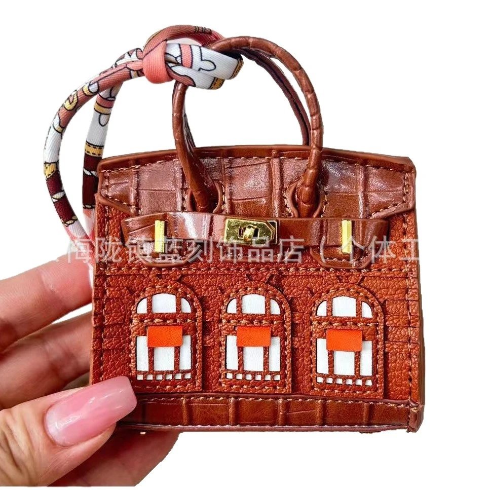 Unbranded Handbags Mini top-handle window house bag charm image 5