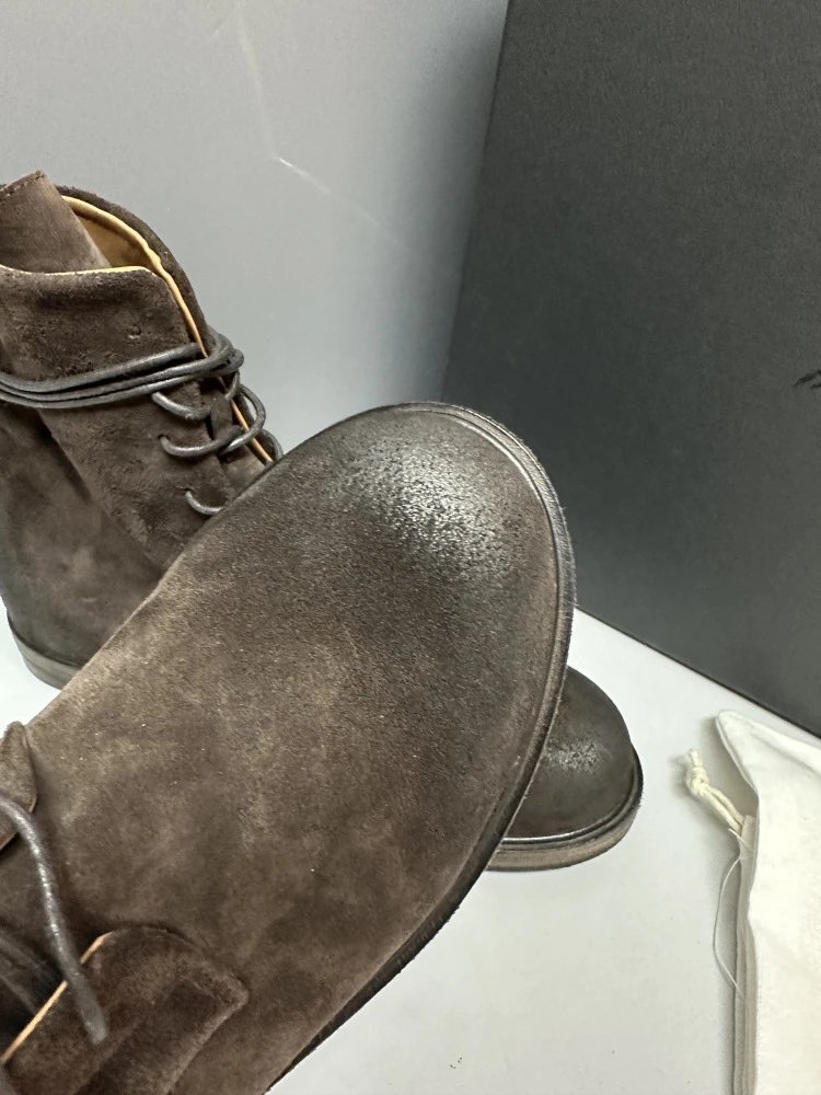 Maison Margiela Tabi Lace-Up Suede Boots Brown - 16