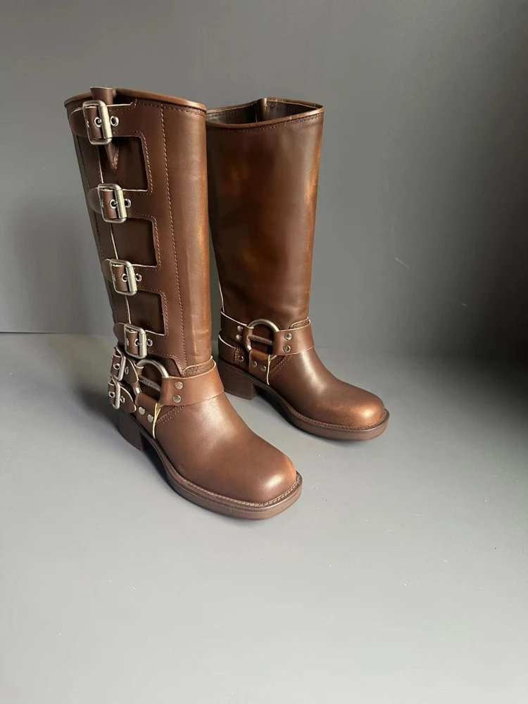 Saint Tears Metallic Silver Buckle Knee-Boots - 13