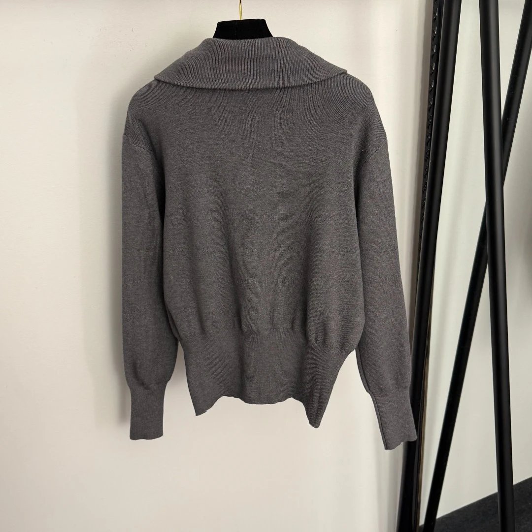 Design Knit Zip-Up Cardigan and Wide-Leg Sweatpants Set Black - 8
