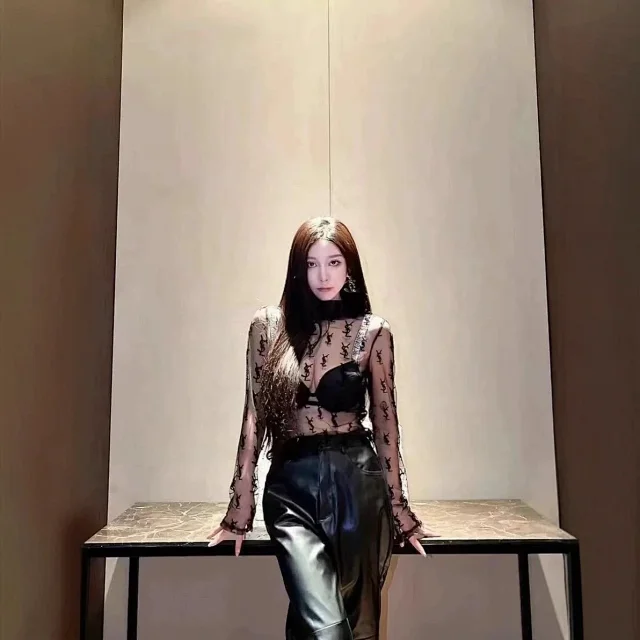 Saint Laurent Underwear Sheer monogram mesh long-sleeve bodysuit product detail image 2