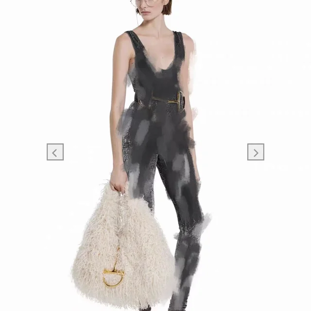 Gucci Jumpsuits Sleeveless rhinestone GG-pattern velvet jumpsuit product detail image 2