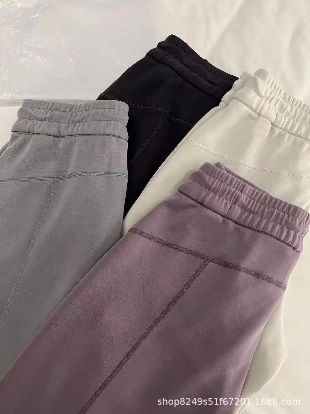Design Wide-Leg Elastic Waist Pants Beige - 11