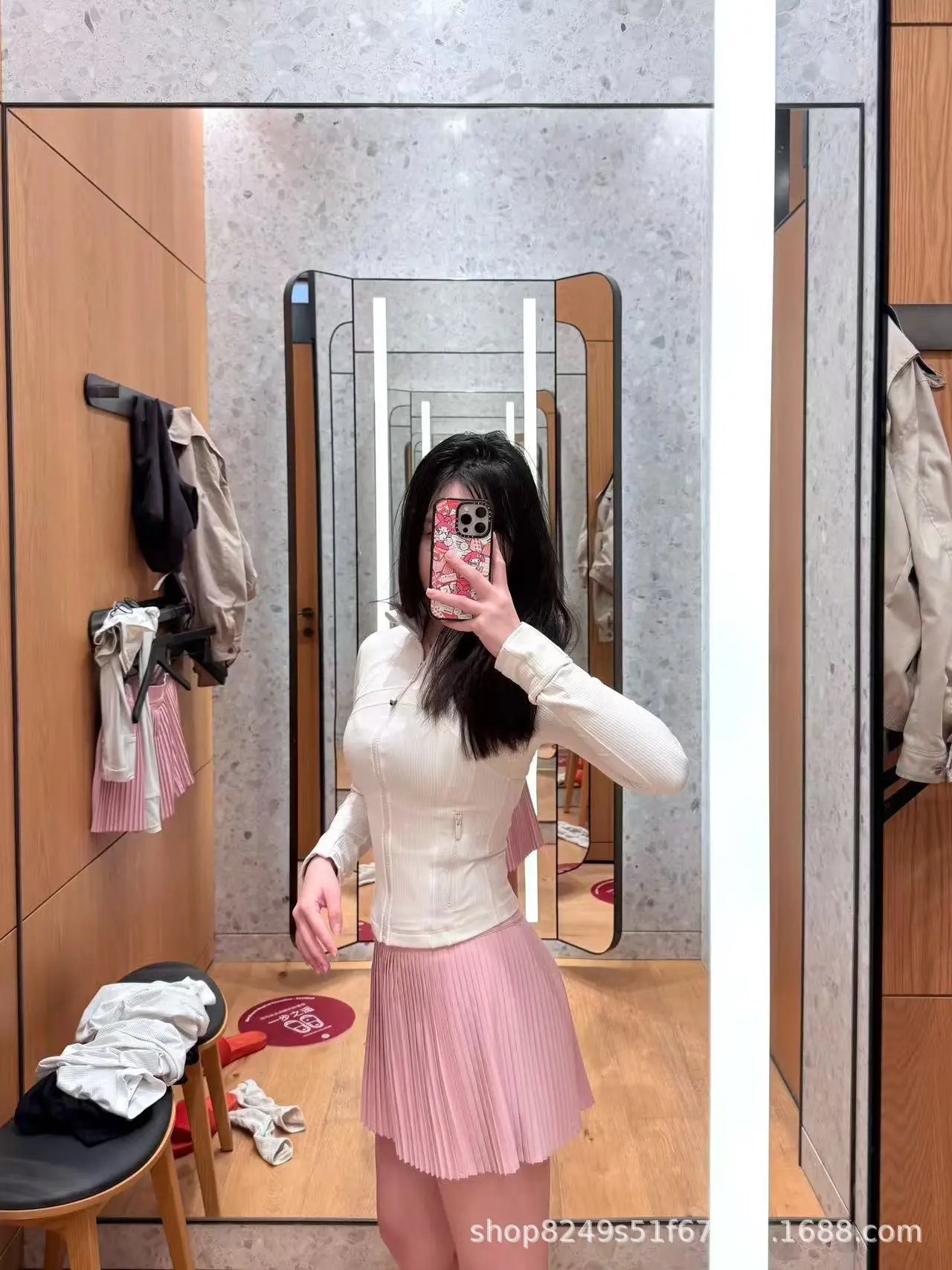 Pleated Skirt in Sakura Pink - 16