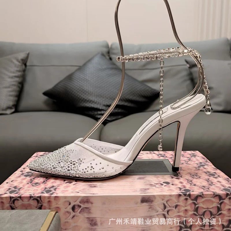 Valentino Garavani Rockstud Spike Crystal-Embellished Stiletto Heels Black - 6