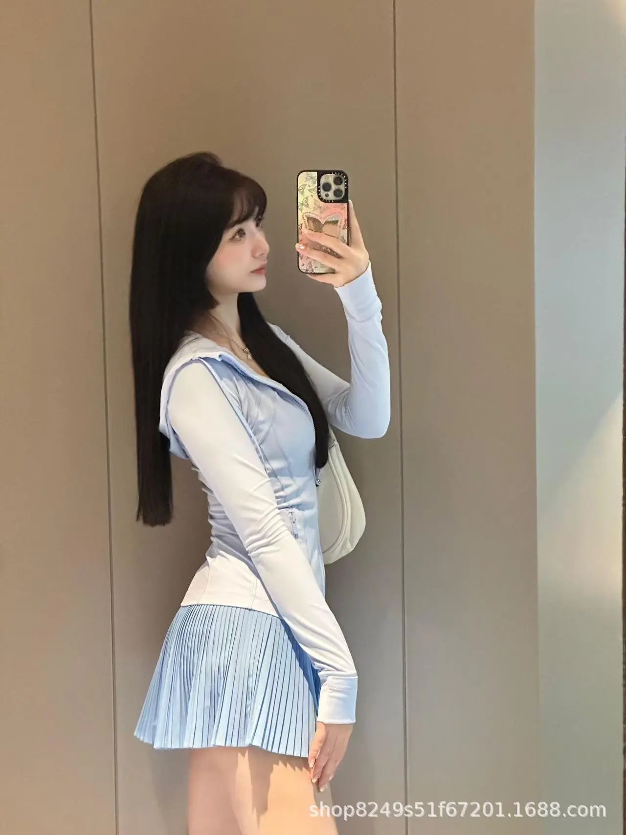 Pleated Skirt in Sakura Pink - 12