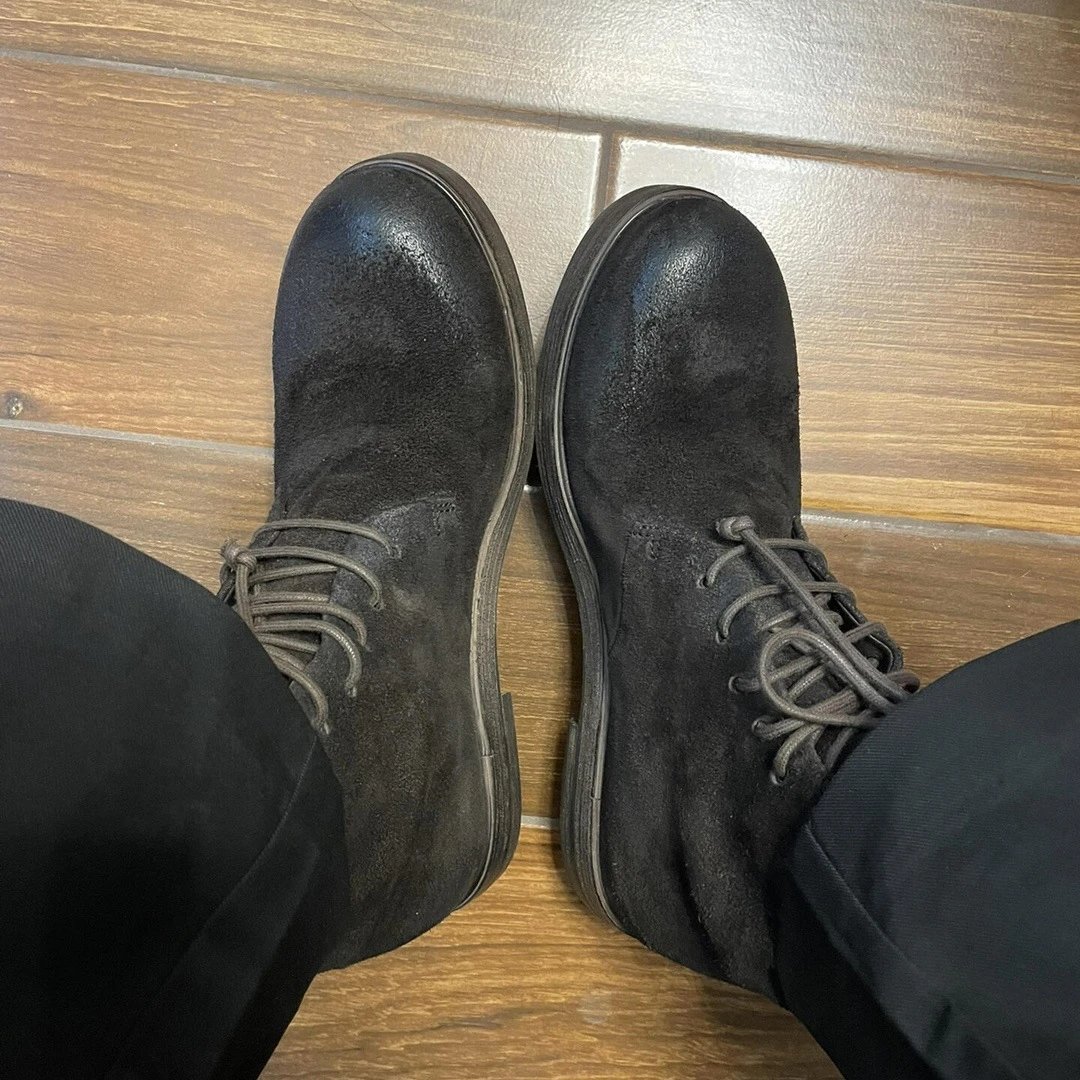 Maison Margiela Tabi Lace-Up Suede Boots Brown - 8
