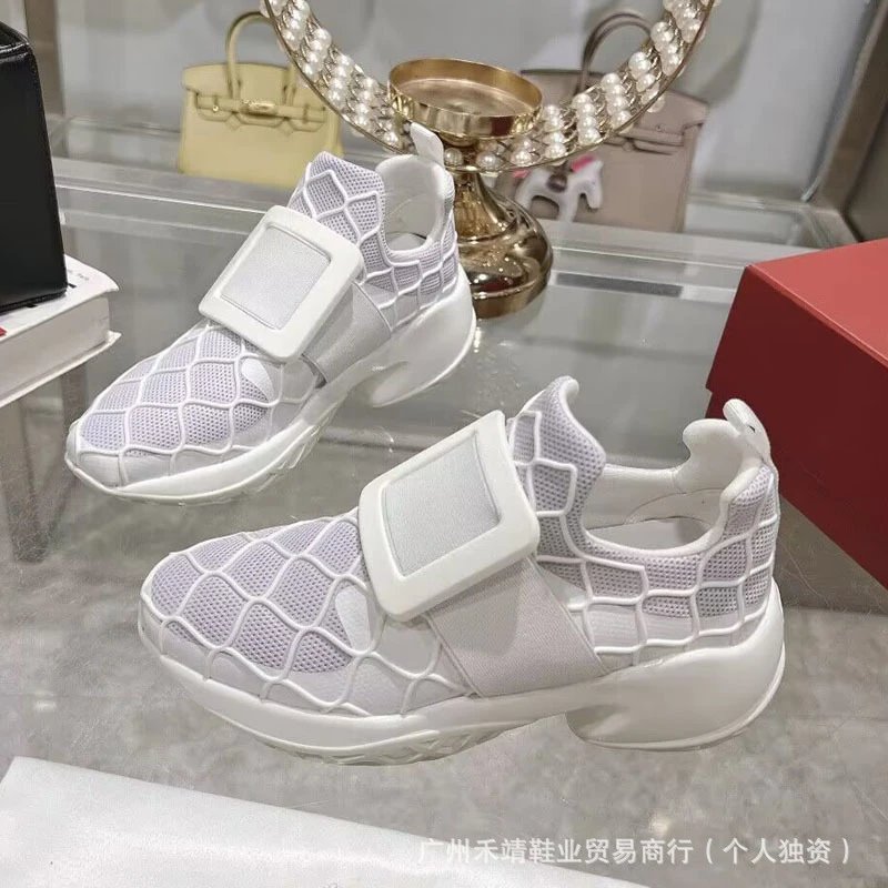 Roger Vivier Rockstud Spike White Mesh Sneakers - 11