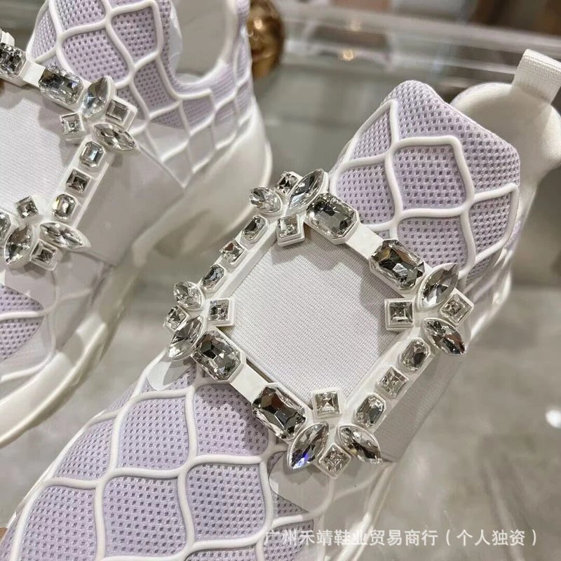 Roger Vivier Rockstud Spike White Mesh Sneakers - 2