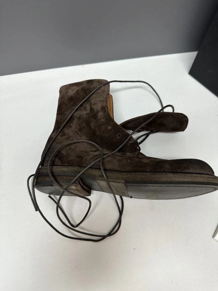 Maison Margiela Tabi Lace-Up Suede Boots Brown - 21