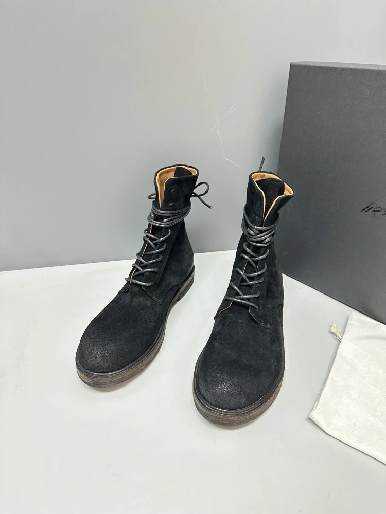 Maison Margiela Tabi Lace-Up Suede Boots Brown - 25