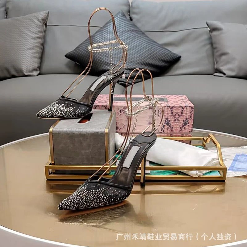 Valentino Garavani Rockstud Spike Crystal-Embellished Stiletto Heels Black - 8