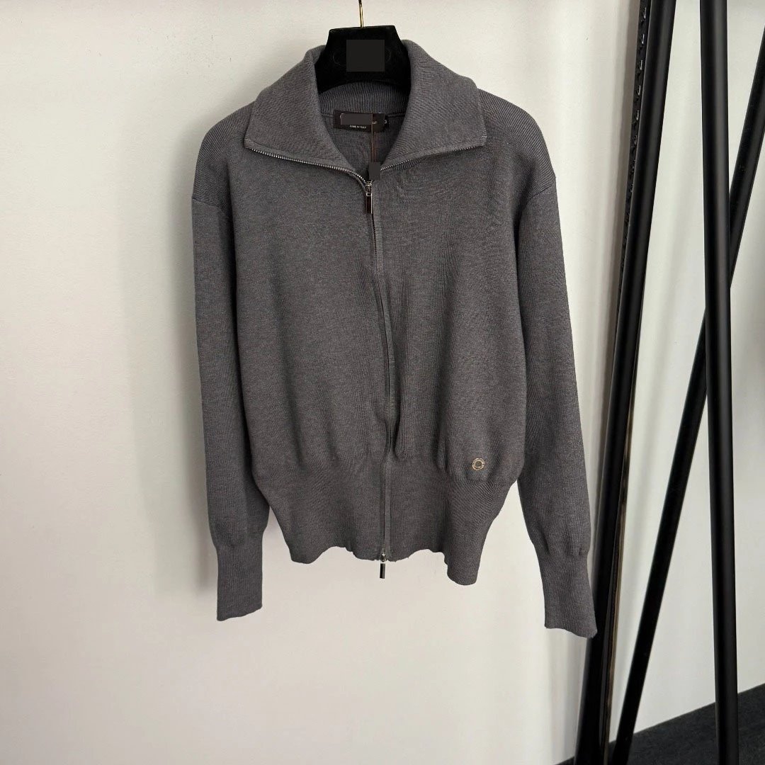 Design Knit Zip-Up Cardigan and Wide-Leg Sweatpants Set Black - 7