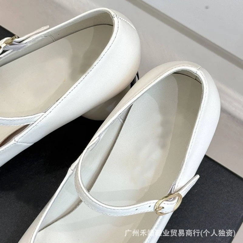 Chanel Mary Jane Heels with Pearl Heel in Black - 4