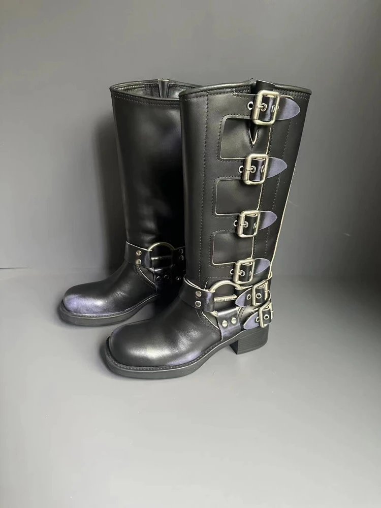 Saint Tears Metallic Silver Buckle Knee-Boots - 20